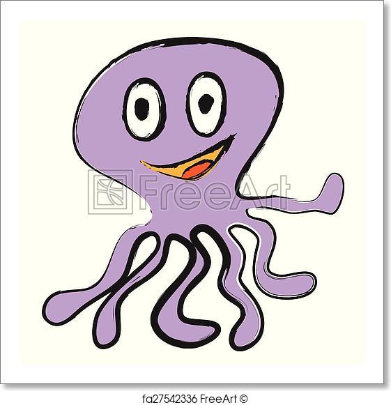 561x581 Free Art Print Of Doodle Octopus, Vector Freeart Fa27542336