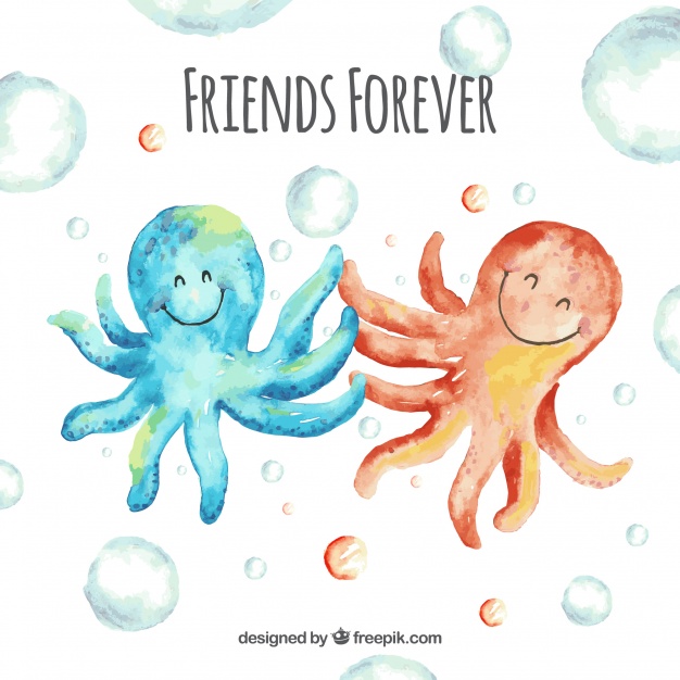 626x626 Friendship Day Background With Octopus Vector Free Download