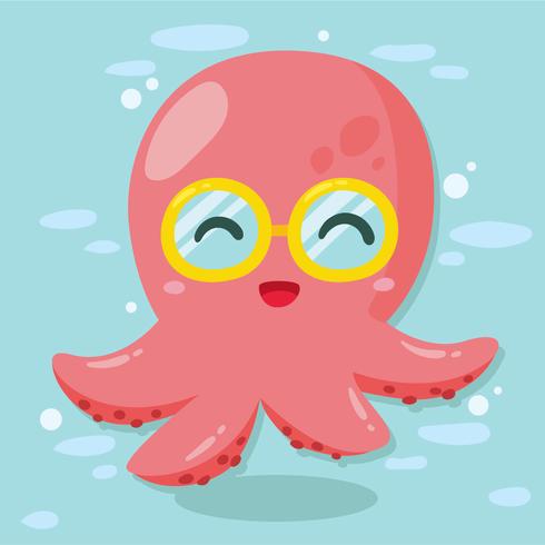 490x490 Cute Glasses Octopus Vector