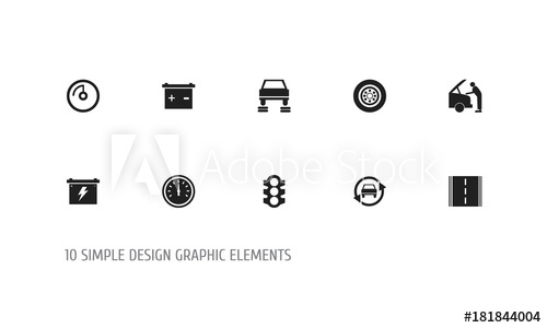 500x300 Set Of 10 Editable Transport Icons. Includes Symbols Such As