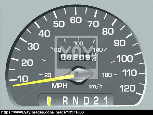 512x385 Vector Illustration Of A Speedometer. Odometer Vector