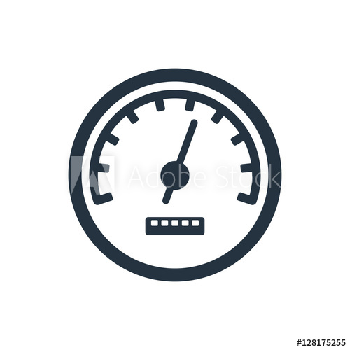 500x500 Speedometr, Odometer Isolated Icon On White Background, Auto Ser