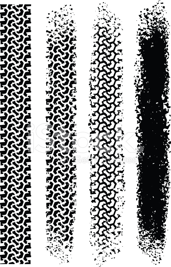 658x1024 Offroad Tire Tread Set Stock Vector