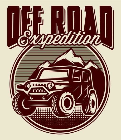 509x588 Off Road Retro Poster Vector