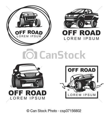 450x470 Offroad Set Emblems2. Set Off Road Suv Car Monochrome Labels