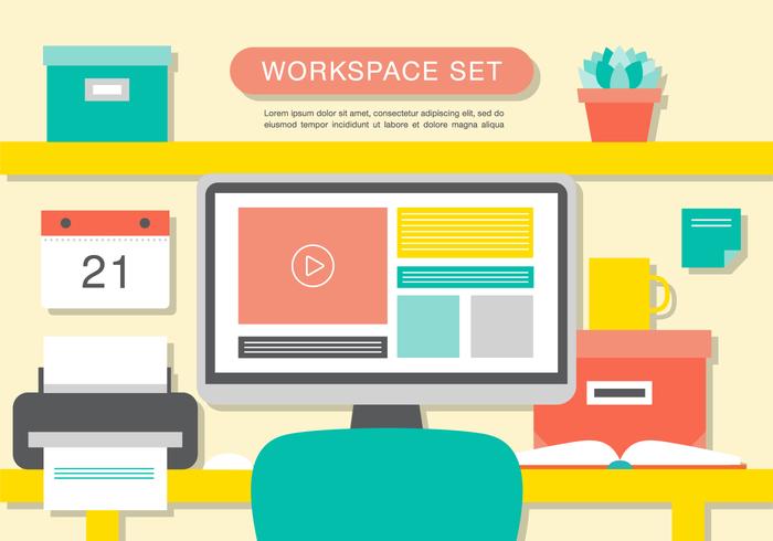 700x490 Modern Office Interior Vector Background