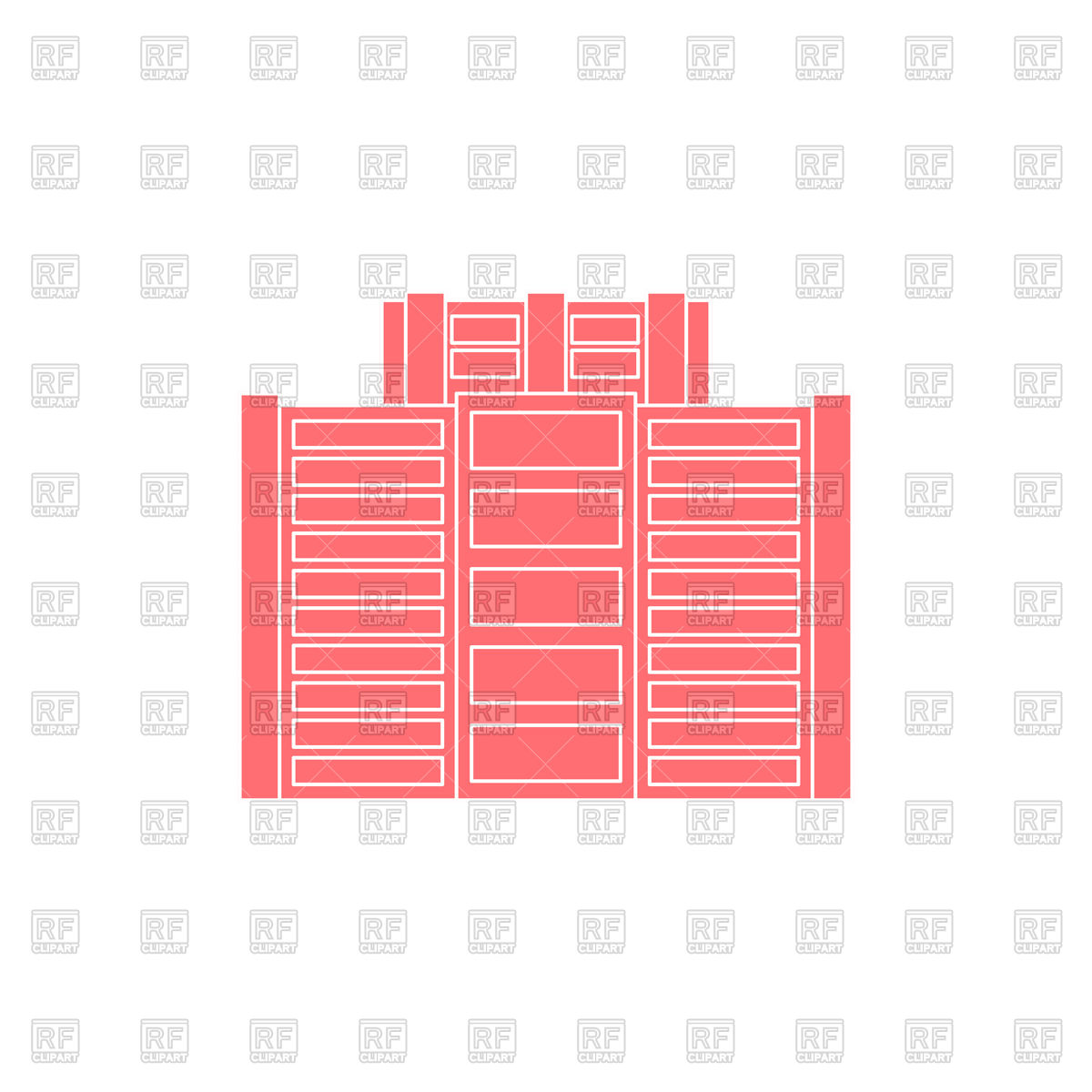 1200x1200 Red Office Building Isolated Icon Vector Image Vector Artwork Of
