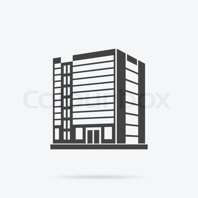 800x800 Skyscraper Logo Building Icon. Black Building And Isolated