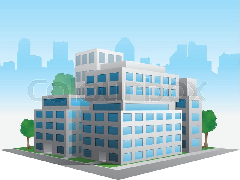 800x600 Vector Stylized Altered Generic Corporate Modern Office Building