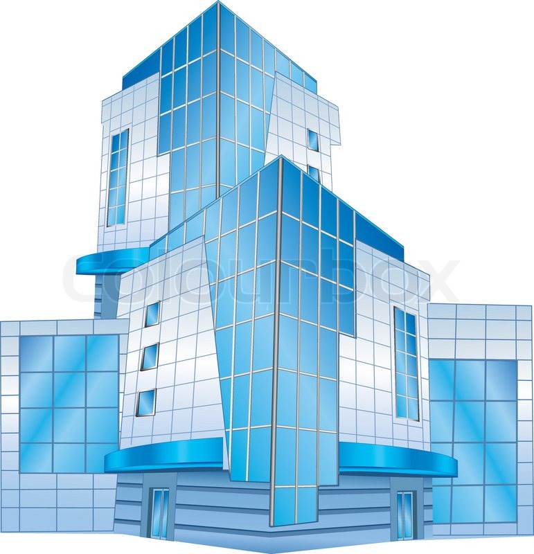771x800 Conceptual Image Of Office Building, Vector Illustration Stock