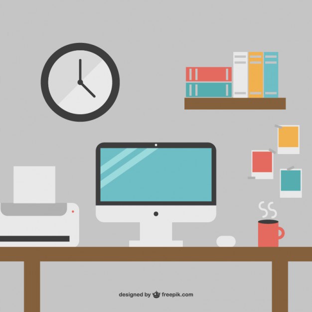 626x626 Minimalist Office Desk Graphics Free Vector 123freevectors