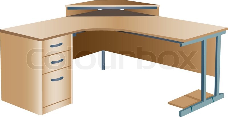 800x411 Angled Corner Office Desk Stock Vector Colourbox