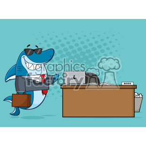 300x300 Royalty Free Royalty Free Rf Clipart Smiling Business Shark