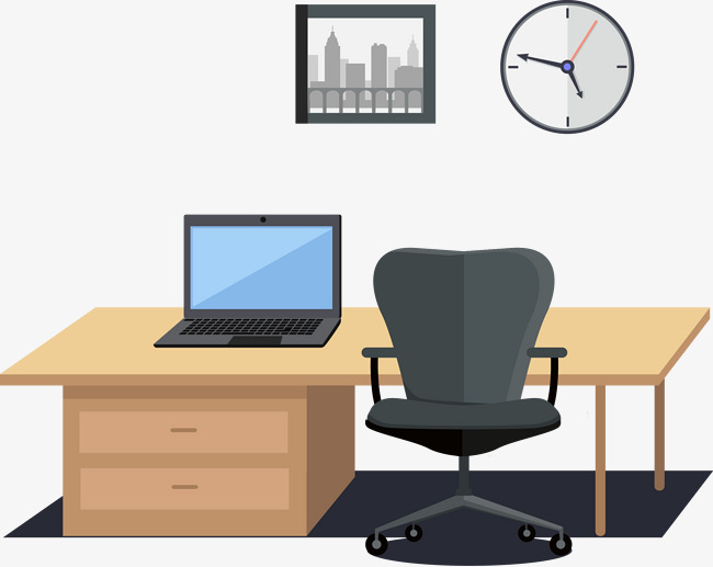 650x517 Business Office Desk Vector Material, Desk, Vector Material