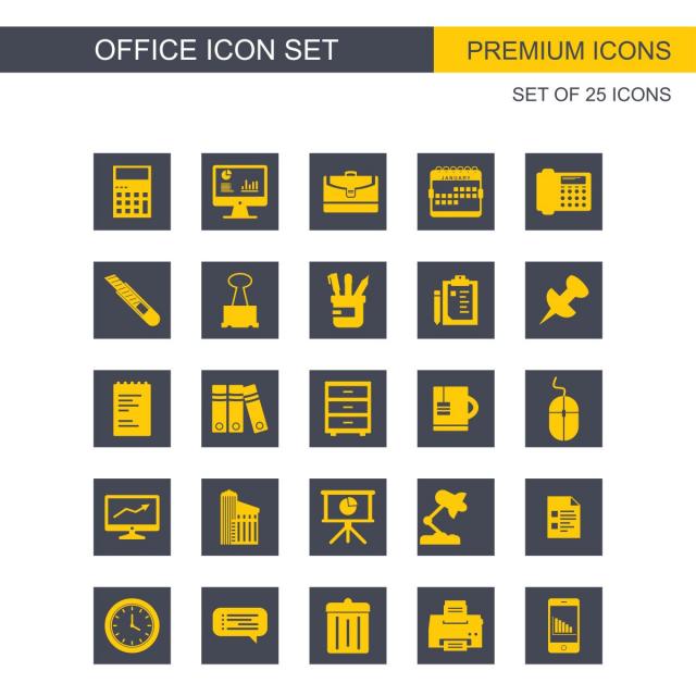 640x640 Office Icons Set, Icon, Office, Icons Png And Vector For Free Download