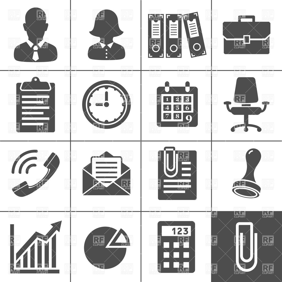 1200x1200 Office Icons Simplus Series Vector Image Vector Artwork Of
