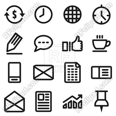 400x400 Set Of Office Icons Vector Image Vector Artwork Of Icons And