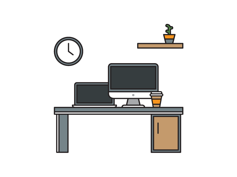 800x600 Free Flat Office Vector Illustration By Benas Bitvinskas