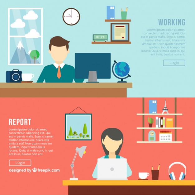 626x626 Office Banners Vector Free Download