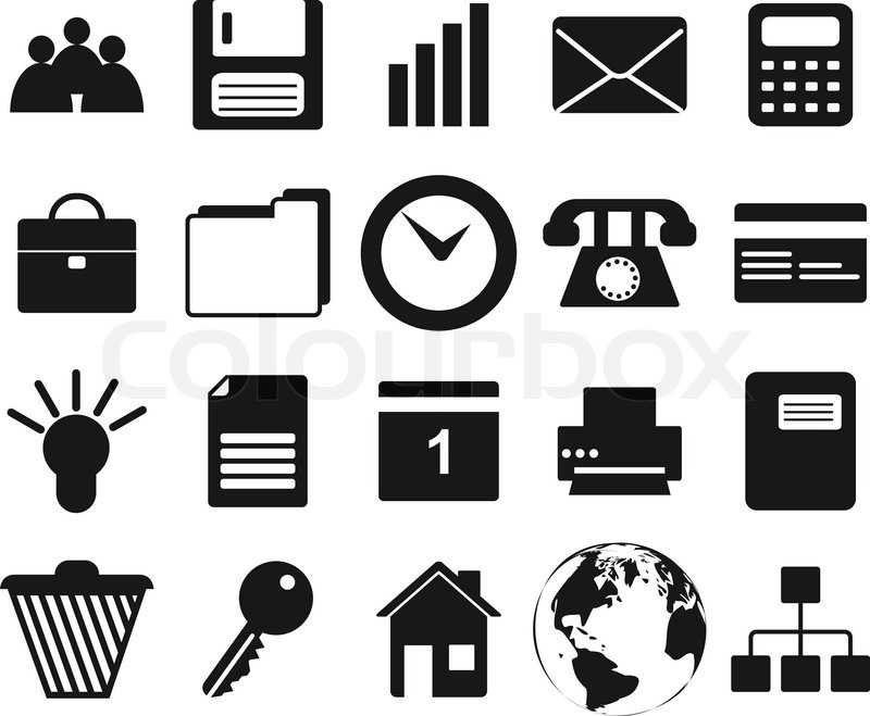 800x659 Business And Office Set Of Different Vector Web Icons Stock