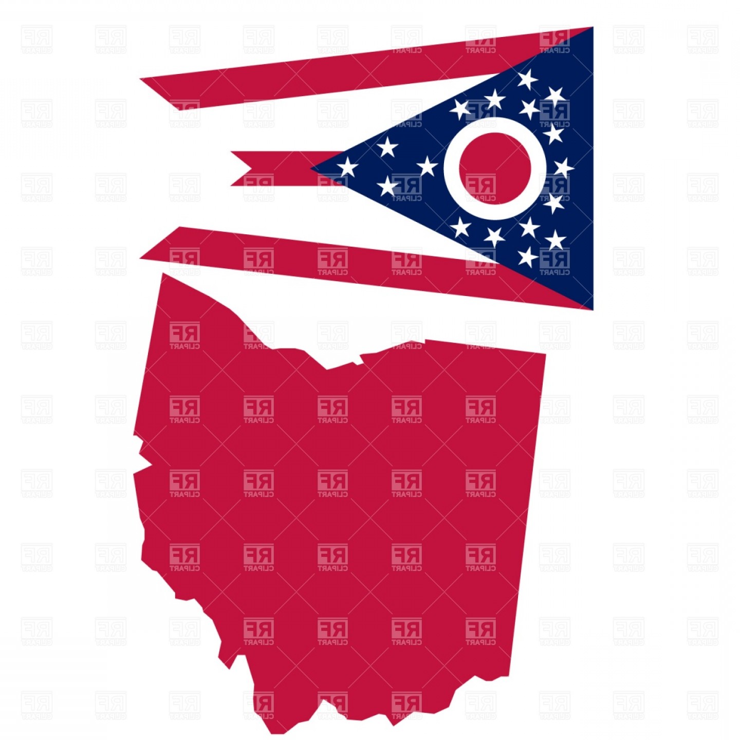 1440x1440 Map And Flag Of Ohio State Vector Clipart Sohadacouri