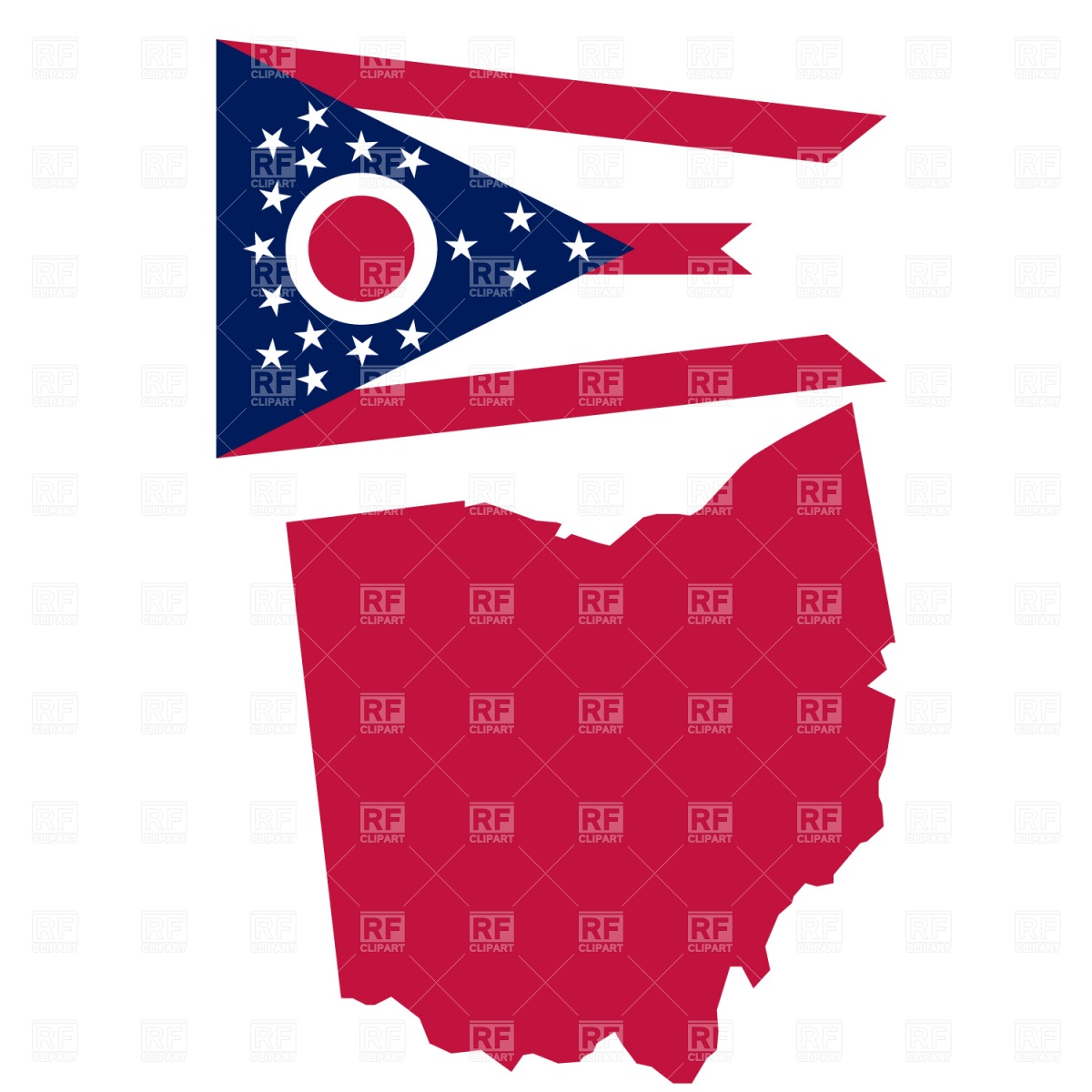 1200x1200 Map And Flag Of Ohio State Vector Image Vector Artwork Of Signs