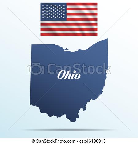 450x470 Ohio State With Shadow With Usa Waving Flag.