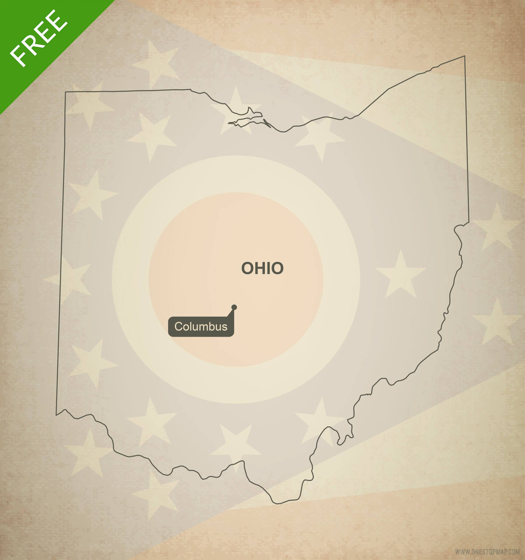 1800x1921 Free Vector Map Of Ohio Outline One Stop Map