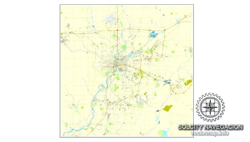 800x456 Map Vector Us Printable Street City Plan Full Editable Ohio