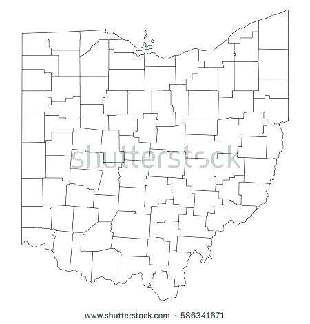 450x470 Maps Ohio Map Of Counties High Detailed Vector With Regions