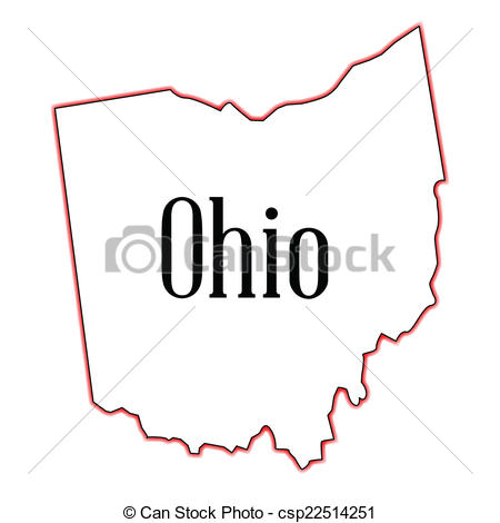 450x470 Outline Map Of The State Of Ohio Clipart Vector