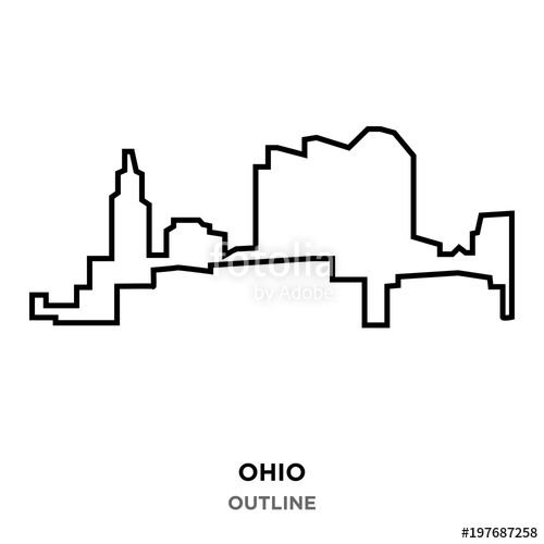 500x500 Ohio Outline Vector On White Background Stock Image And Royalty