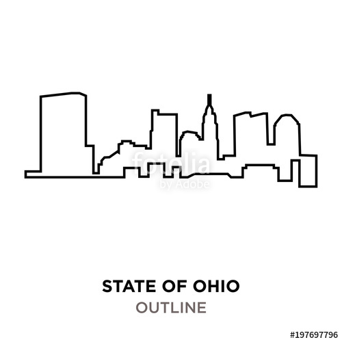 500x500 State Of Ohio Outline On White Background Stock Image And Royalty