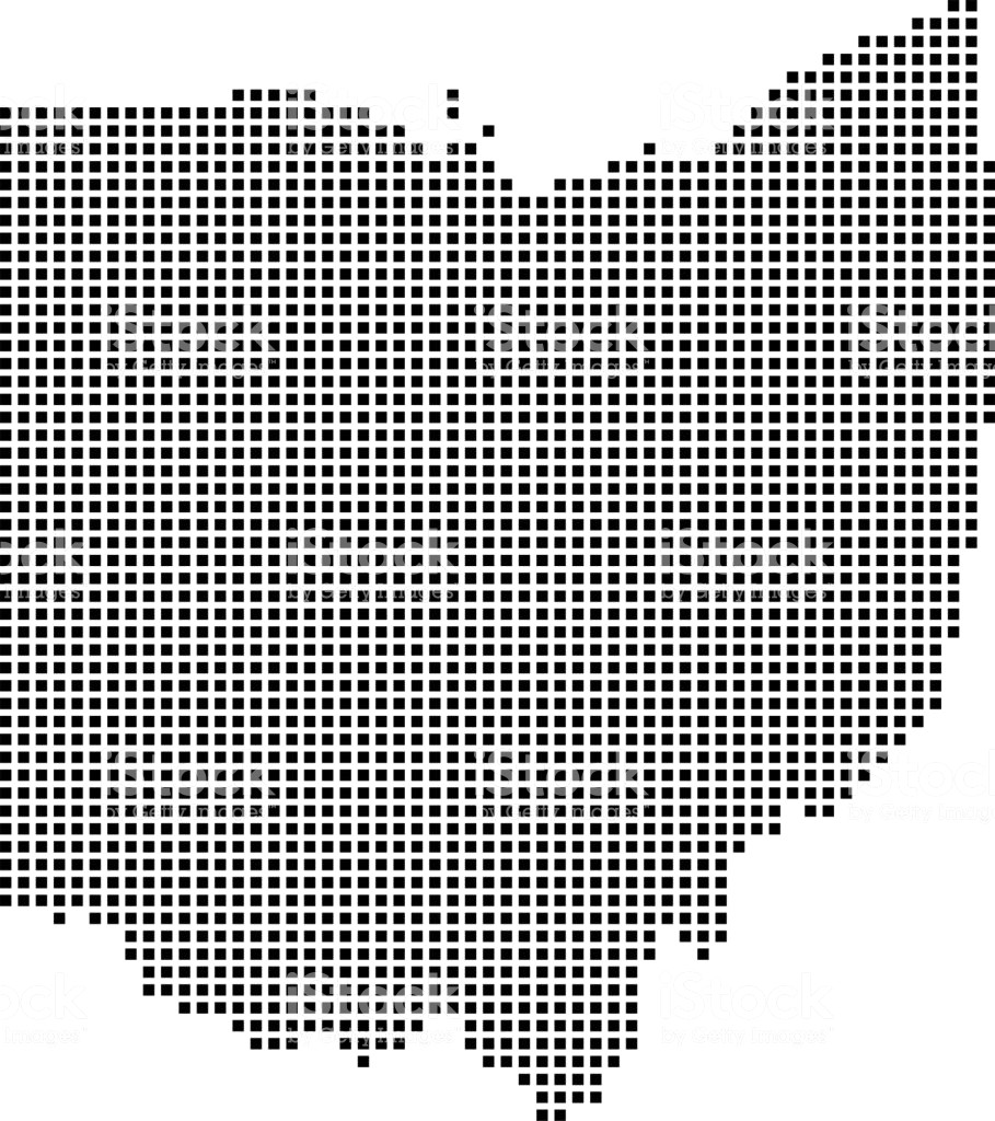 909x1024 Highly Detailed Ohio Map Dots Dotted State Of Usa Vector With