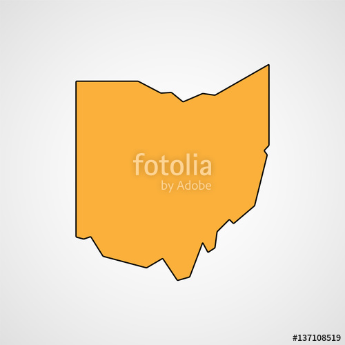 500x500 Map Of Ohio. Vector Stock Image And Royalty Free Vector Files On
