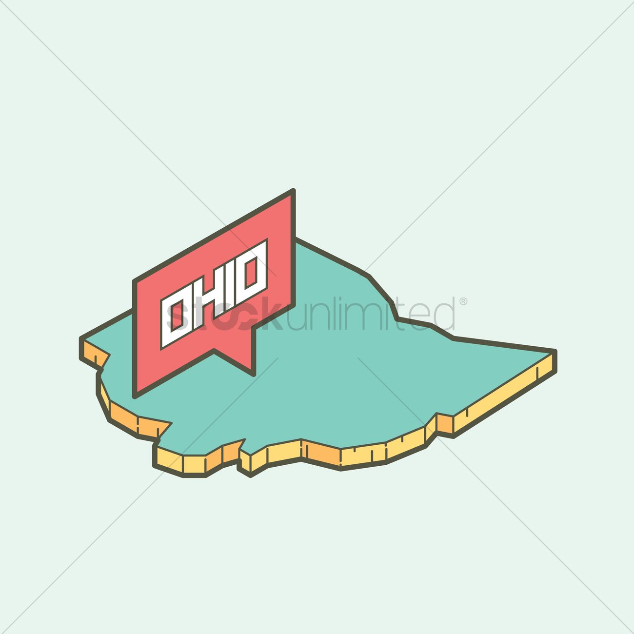 1300x1300 Map Of Ohio State Vector Image