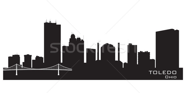 600x300 Toledo Ohio City Skyline Vector Silhouette Vector Illustration