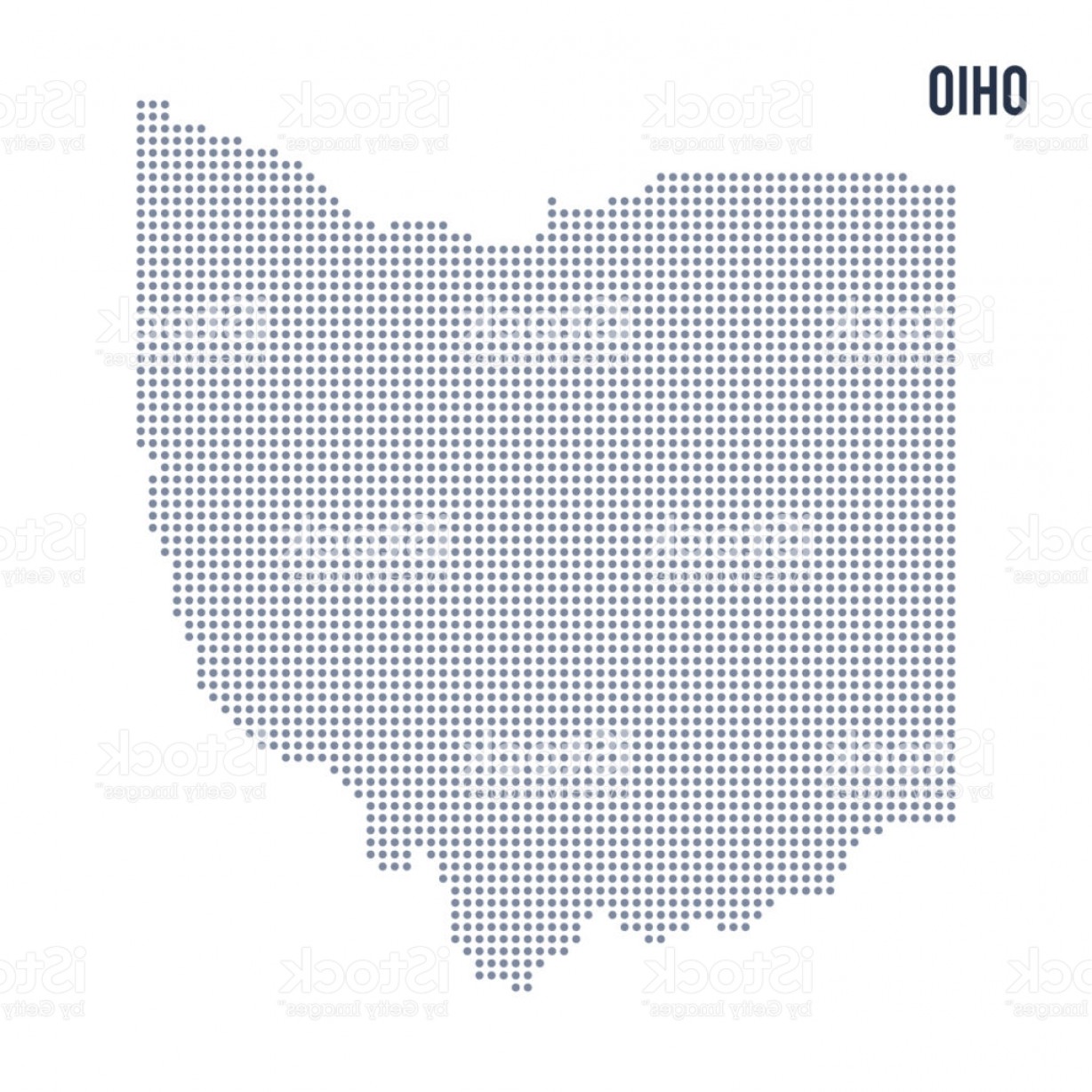 1228x1228 Vector Dotted Map State Of Ohio Isolated On White Background Gm