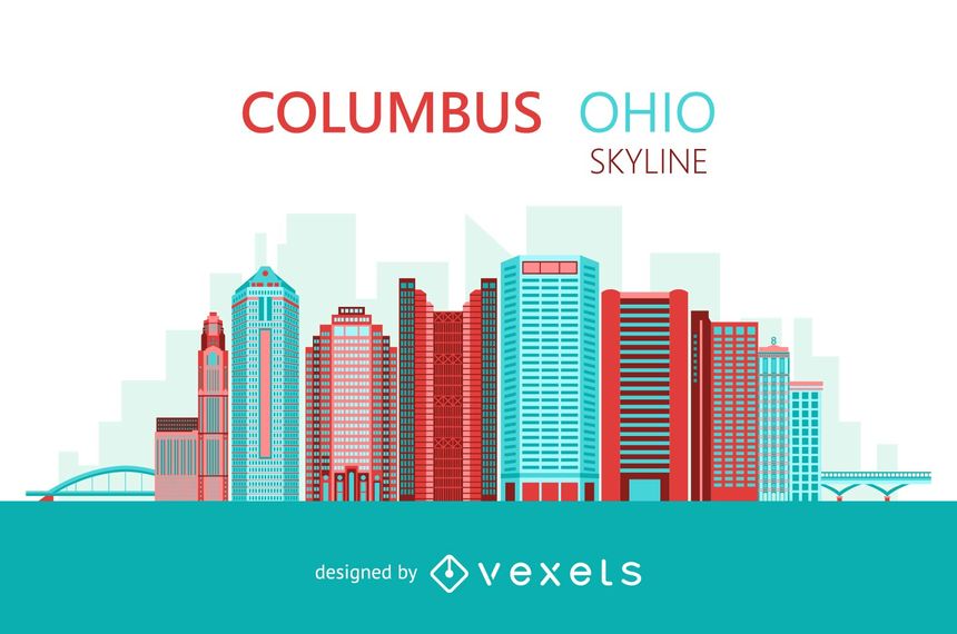 860x570 Columbus Ohio Colorful Skyline
