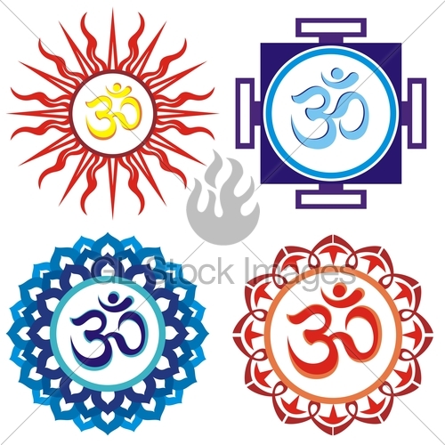 500x500 Om Symbols.vector Indian Spiritual Sign Ohm Gl Stock Images