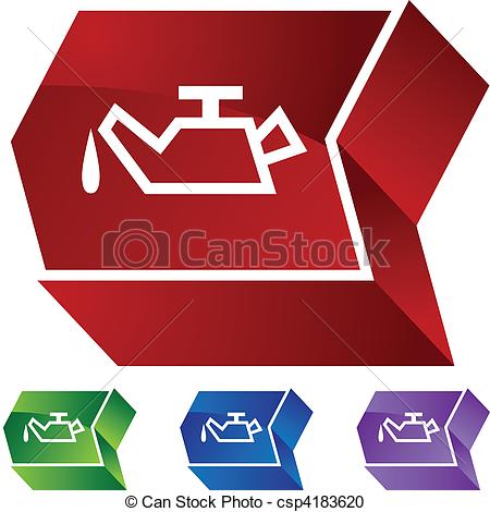 450x470 Oil Can Button Isolated On A Background. Vector Clipart