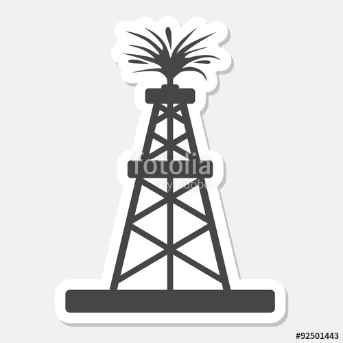 500x500 Oil Rig, Oil Gusher Sticker Icon Stock Image And Royalty Free