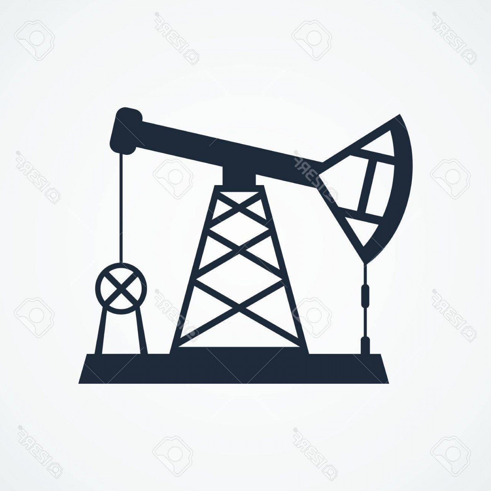1560x1560 Photostock Vector Oil Derrick Black Icons Flat Vector Cartoon Oil