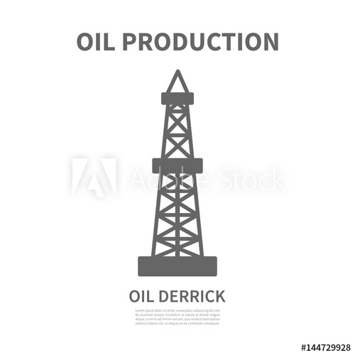 500x500 Oil Derrick. Vector Illustration.