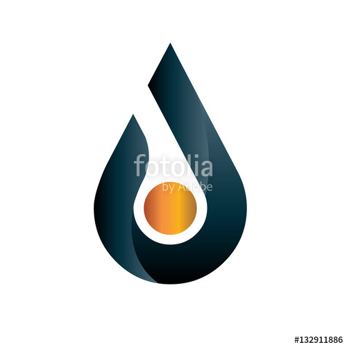 500x500 Water Or Oil Drop Logo Vector. Stock Image And Royalty Free