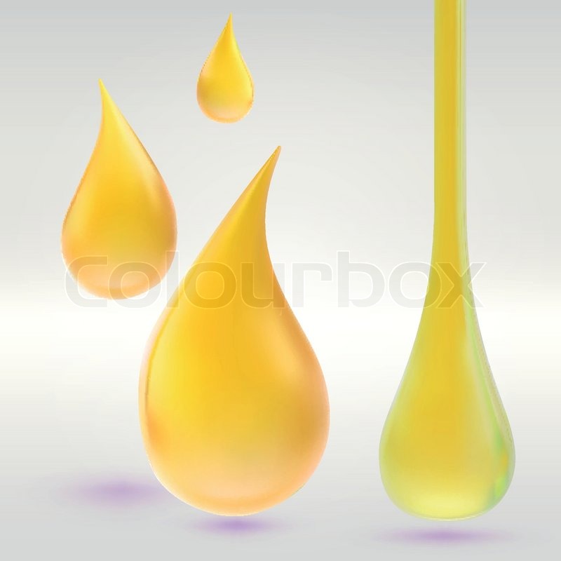 800x800 Juice, Paint, Oil Or Cosmetic Liquid Yellow Drops, Vector Eps10