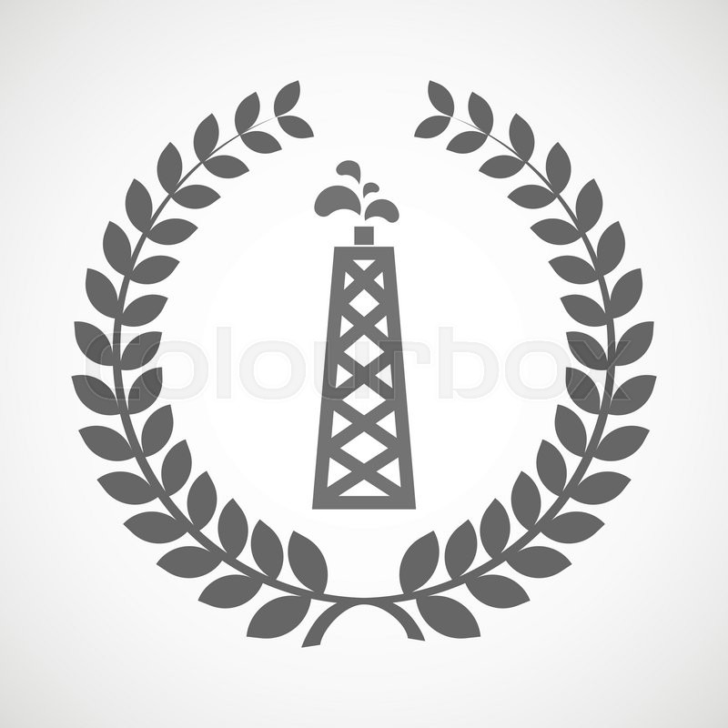 800x800 Illustration Of An Isolated Laurel Wreath Icon With An Oil Tower