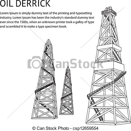450x448 Oil Rig Backdrop For Your Text. Vector Illustration.