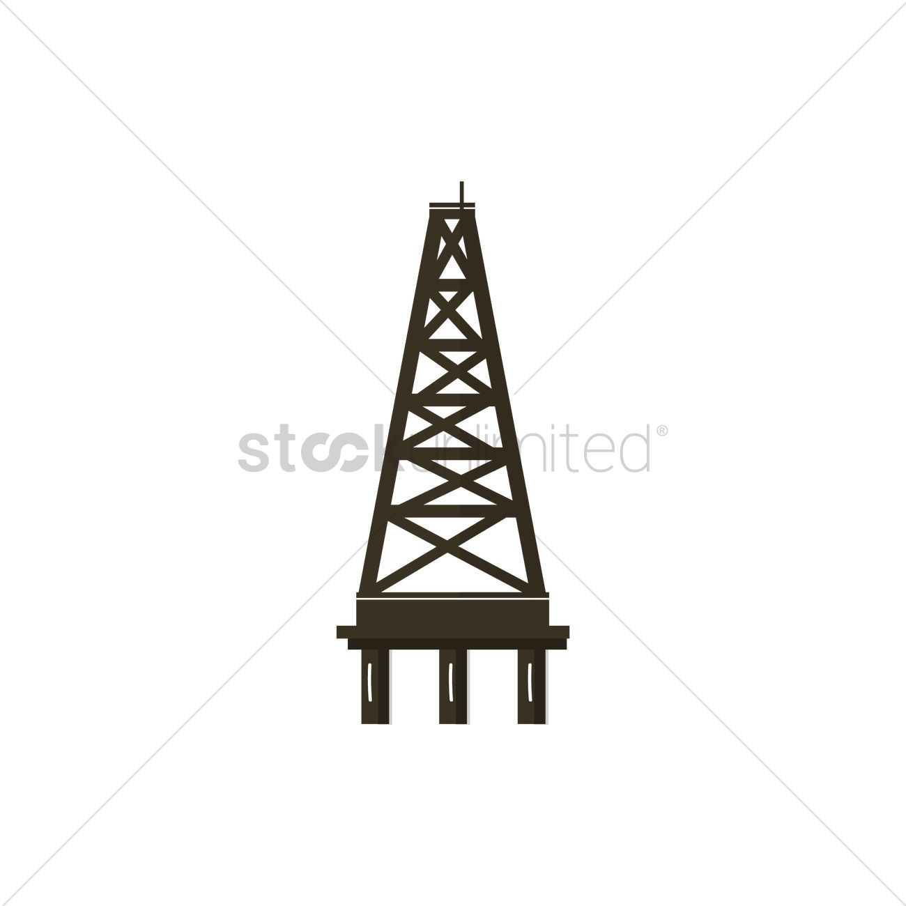 1300x1300 Oil Tower Vector Image