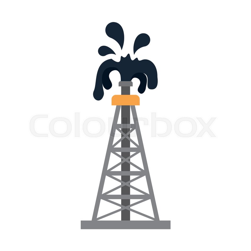 800x800 Oil Tower Factory Building Icon Over White Background. Vector